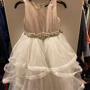 Chantilly Place Satin/Mesh Cascading Ball Gown